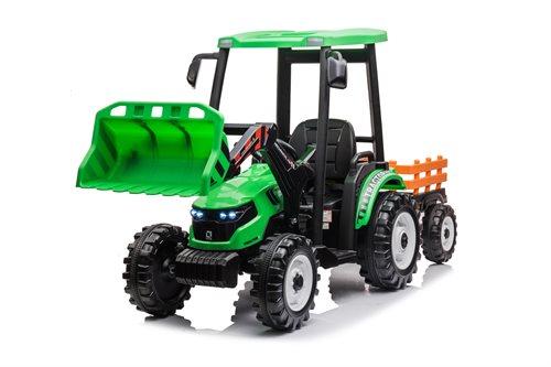 Eltraktor til børn Azeno Farmer Gravemaskine 24V med Vogn