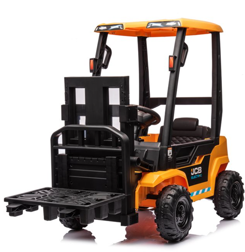 Elbil til børn JCB Truck 12V med Lædersæde