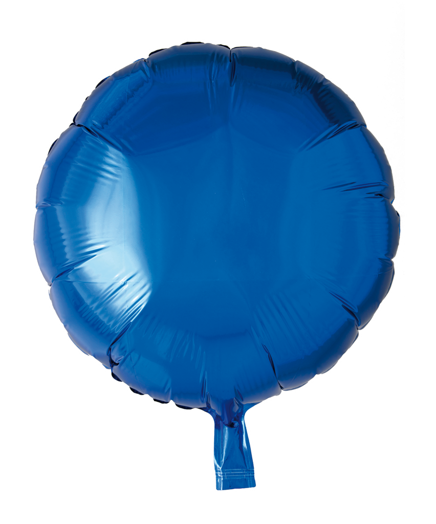 Folieballong, rund, blå, 46 cm