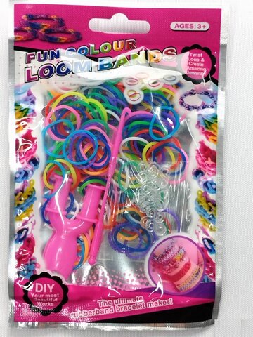 Loomband i Påse, 150 st, Flerfärgade