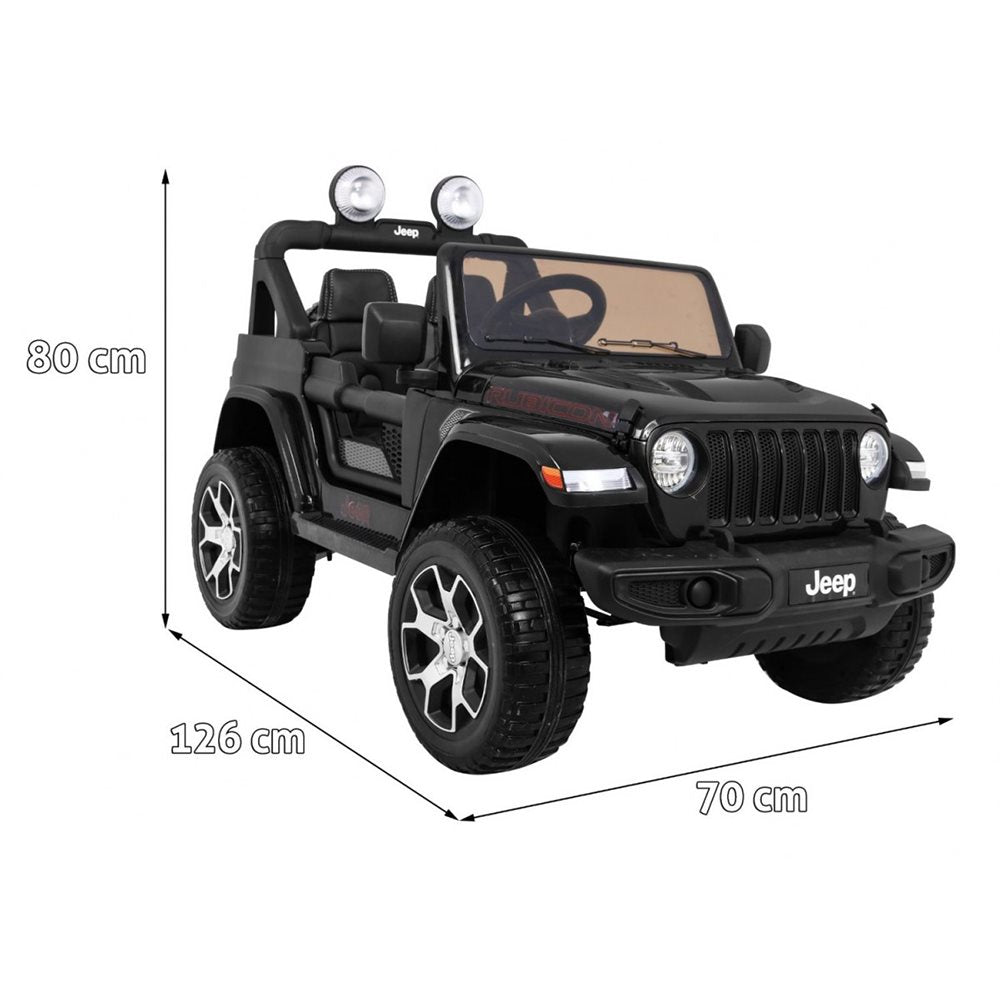 Elbil til børn Jeep Wrangler Rubicon 4x12V Sort