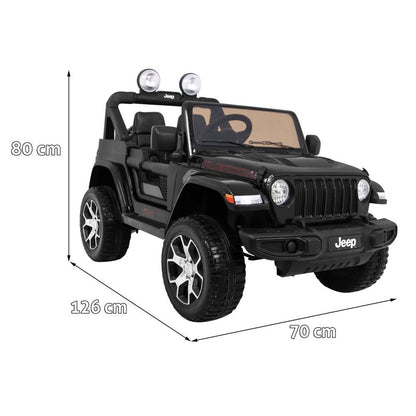 Elbil til børn Jeep Wrangler Rubicon 4x12V Sort