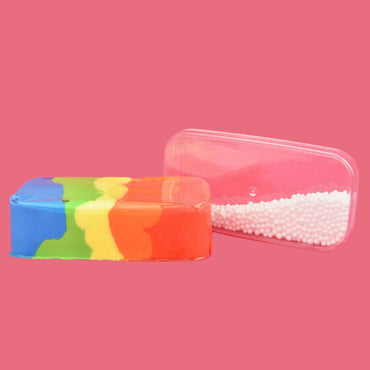 Slime med perler - Regnbue