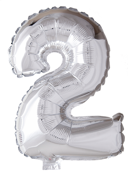 Folie Balloon tallene 0-9 i sølv 102 cm