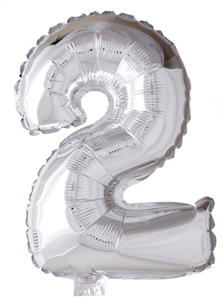 Folie Balloon tallene 0-9 i sølv 41 cm