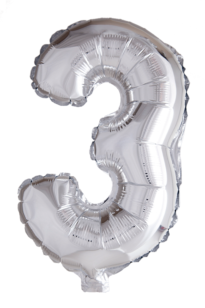 Folie Balloon tallene 0-9 i sølv 41 cm