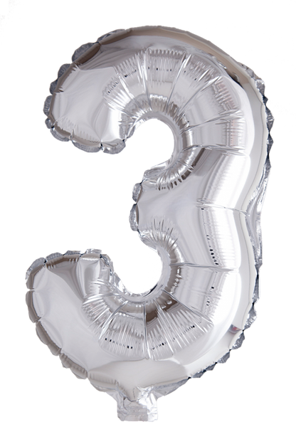 Folie Balloon tallene 0-9 i sølv 41 cm