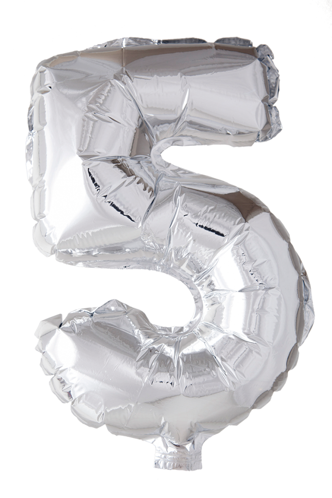 Folie Balloon tallene 0-9 i sølv 102 cm
