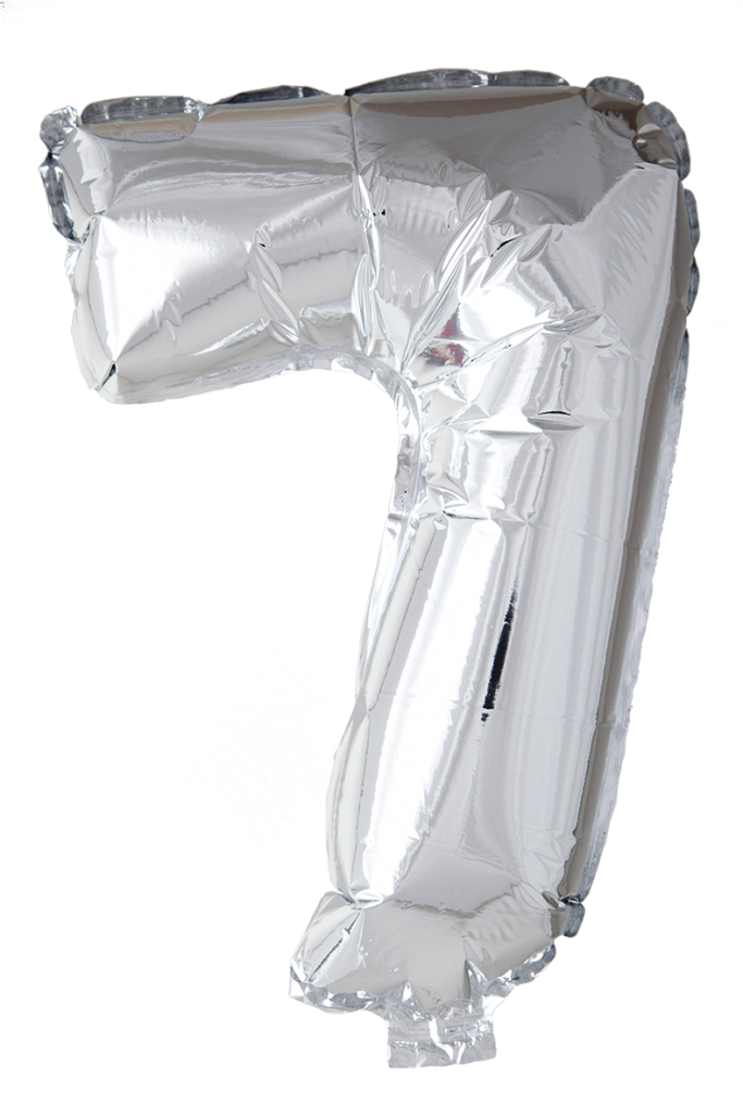 Folie Balloon tallene 0-9 i sølv 102 cm