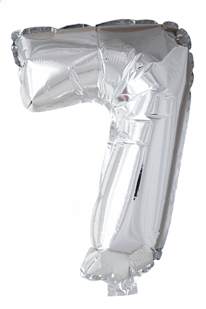 Folie Balloon tallene 0-9 i sølv 41 cm