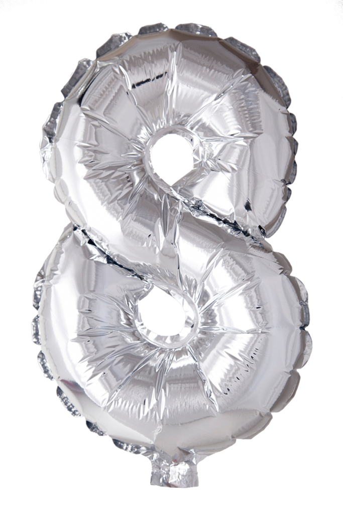Folie Balloon tallene 0-9 i sølv 41 cm