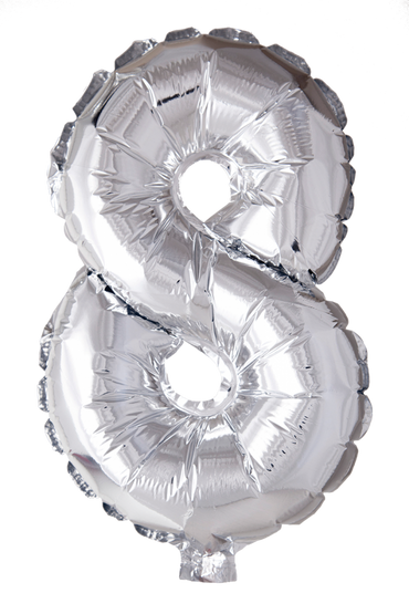 Folie Balloon tallene 0-9 i sølv 41 cm