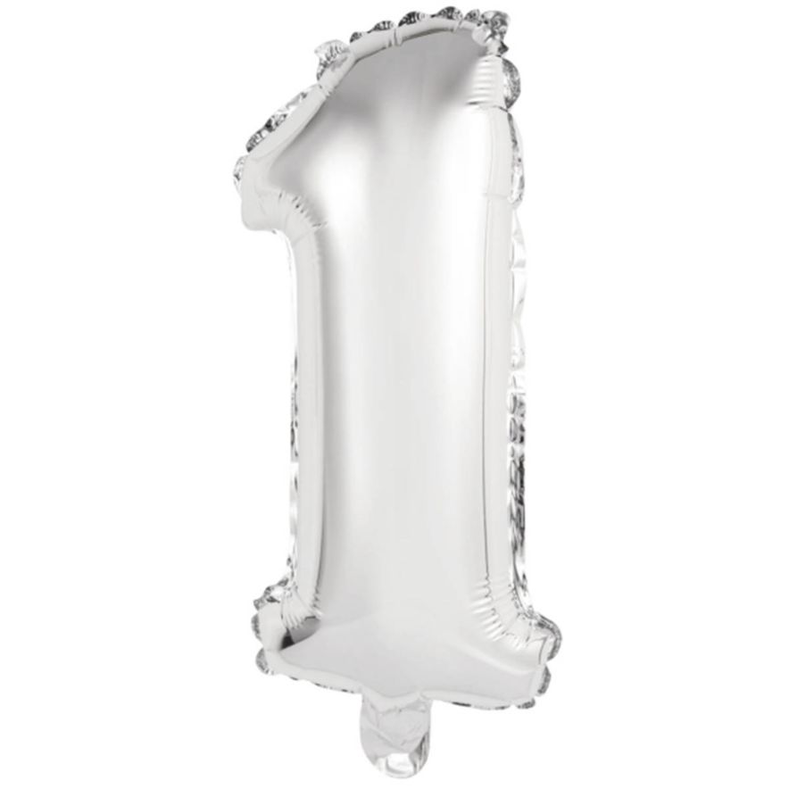 Folieballong siffror 4 i Silver 75cm