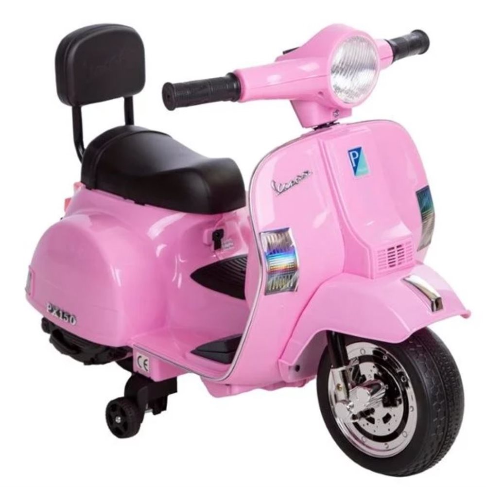 Elscooter barn Vespa PX150 6V Rosa