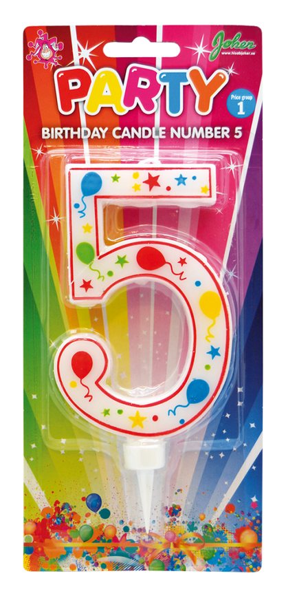 Stor Siffer Lys, 17cm