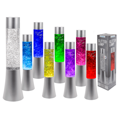 Glitter Lava lampe med farveskiftende LED-lys