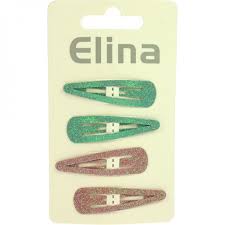 Hårklämmor, glitter, 4-pack
