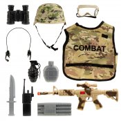 Komplet soldat kostume med tilbehør