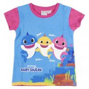 Baby Shark T-shirt og shorts sæt pink