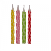 24 stk. fødselsdagslys, med 12 stk. holdere