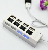 On-off kontakt på USB-hub med 4 porte (2,0) (White Hub 4-port)