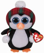 TY Tøjdyr Christmas Collection Cheer Pingvin Beanie Boos 15 cm