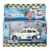 Svensk politibil med lyd & lys
