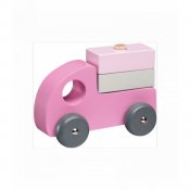 Børn koncept, 3-pak træ biler, Pink