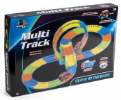 fleksibel flerfarvet bilbane Glow In The Dark, bil med lys