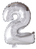 Folie Balloon tallene 0-9 i sølv 41 cm