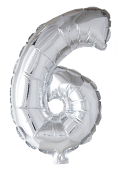 Folie Balloon tallene 0-9 i sølv 41 cm
