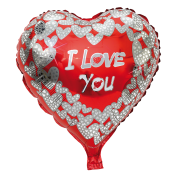 Folie balloner, jeg elsker dig hologrammer, hjerte, 45x44 cm