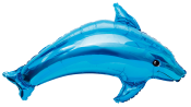 Folie Ballon, delfin, blå, 98x68 cm