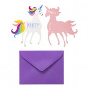 Unicorn invitationskort med kuverter, 8-pak