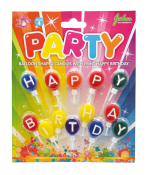 Balloon formet fødselsdag stearinlys med tekst Tillykke med fødselsdagen, 13 pcs