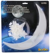 Luminous væg udsmykning med månen og stjernerne