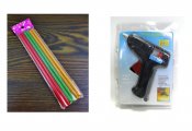 Limpistol med multi-farvede limstifter / smelteklæbere i 6 pack, 7 mm x 195 mm