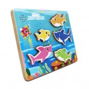 Baby Shark Wooden puslespil med musik