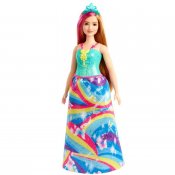 Barbie Dreamtopia prinsesse dukkeblond med lyserød hårstribe