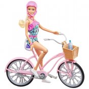 Barbie dukke med cykel og tilbehør