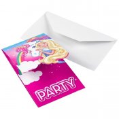 Barbie Dreamtopia invitationskort 8-pak 8x14cm