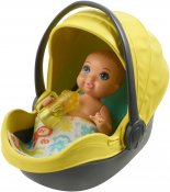 Barbie Skipper Babysitter baby med gul klapvogn