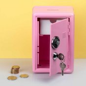 Metal Locker Bank - Pengeskab med Møntindkast - Rosa