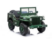 Elbil barn Explorer Jeep V12 grøn med 3 sæder