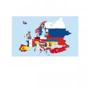Europakort med flag Plakat 61X91,5 CM