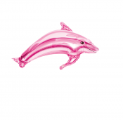Folie Ballon, delfin, lyserød, 98x68 cm