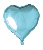 Folie ballon, hjerte, lyseblå, 46 cm