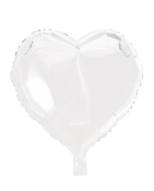 Folie balloner, hjerte, hvid, 46 cm