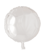 Folie ballon, runde, hvide, 46 cm