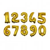 Folie balloner - Antal i guld (0-9 75cm)